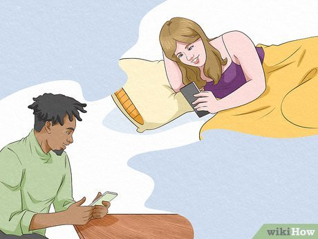 Touch base with your partner to keep in touch.